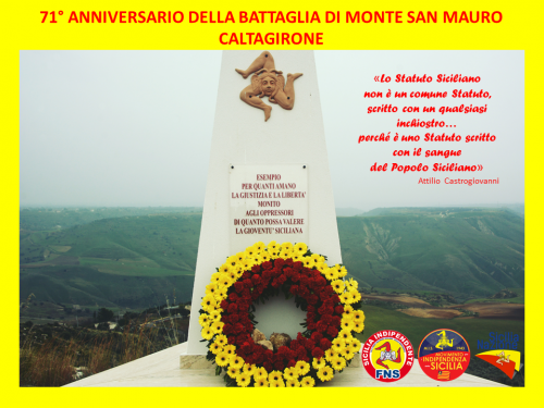 71° anniversario della Battaglia di Monte San Mauro a Caltagirone (29 dicembre 1945 – 29 dicembre 2016)